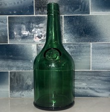 Antq CROFT Port Wine Bottle Embossed Nautical Ship Emerald Green Glass c.1900 picture