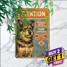 Funny Siberian Husky Tin Sign Beware Guard Dog Warning Metal Plaque picture