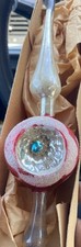 Damaged Vtg Shiny Brite Glass Christmas Tree Topper w/Box-Western Germany picture