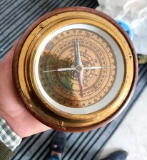 Antique Wooden and Brass Nautical Compass Handicraft Antique Decorative Item picture