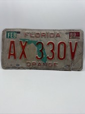 Vintage 1989 1991 Florida License Plate Orange County Old Car Number Tag Auto FL picture