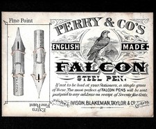 RARE - Falcon Steel Pen Nib Perry Ivison Blakeman Taylor NY Chicago Card SR.p.fp picture