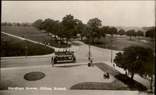 Clifton Bristol Durdham Downs Trolley Tram Car c1910 Real Photo Vintage Postcard picture