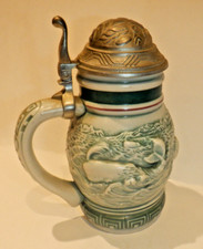 1992 Endangered Species Sperm Whale Lidded Small Stein Avon Made in Brazil picture