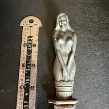 Vintage Korium Solingen Steel Nude Woman Figural Letter Opener Dagger Germany picture