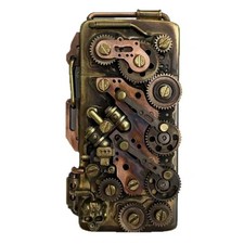 ZORRO 300s Vintage Brass Steampunk Kerosene Lighter with Moving Gears Skull picture