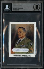 Webster Anderson d2003 signed autograph WWII Custom Cut Medal of Honor Card BAS picture