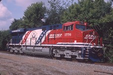 Original Slide- BNSF ES44AC 1776 FRESH 250 America At Spencer,NC 8/26 picture