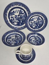 Churchill England Willow Blue Dinnerware Pieces Georgian Shape Set 2 CHOICE NEW picture