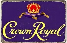 Vintage Crown Royal Metal Tin Sign 8x12 Iron Wall Hanging Plaque Garage Decor US picture