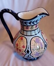 Ceramic Pitcher Jug Multicolor Hand Painted Capriware 10 X 24 Inches Art Pottery picture
