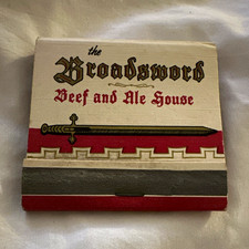 Vintage Worth Hotel Matchbook Fort Worth TX & Broadsword Beef Ale House picture