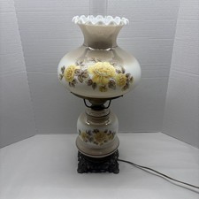 Vintage Accurate Casting Gone With The Wind 3 Way Hurricane Lamp  Floral Pattern picture