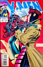 X-MEN #24 1993 Rogue & Gambit Kiss Cover Andy Kubert Marvel Direct VF- 7.5 picture
