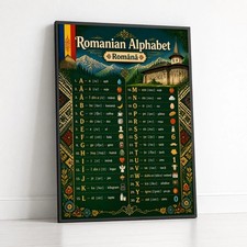 Poster Learn Romanian - Alphabet Chart Fun Wall Art Ultra-HD picture