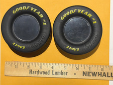 (2) GOODYEAR EAGLE RUBBER TIRE ASHTRAYS WITH COMPARTMENT picture