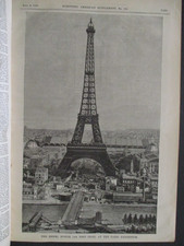 1889 EIFFEL TOWER PARIS EXPOSITION EXHIBITION FAIR GROUNDS SCIENTIFIC AMERICAN picture