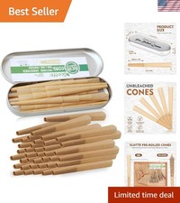 40 Organic Pre-Rolled Cones - 1 1/4 Size, Translucent Slim for Smooth Burning picture