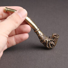 Handmade Carving Dragon Phoenix Brass Metal Smoking Pipe Chamber Tobacco Herb picture