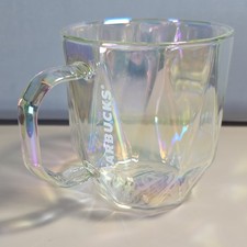 Starbucks Iridescent Clear Faceted Mug w/ Handle 12 oz 355 mL  2023 Rainbow picture