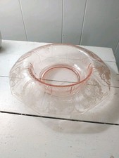 Pink Depression Camridge Glass Rolled Console Bowl Etched Designs picture