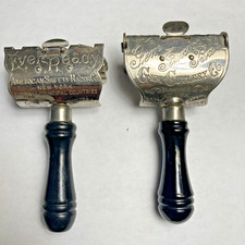 Antique Lather Catcher Safety Razor Lot (2) - 1900s Gem Junior Bar & Ever-Ready picture