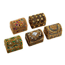 Set of 5 Multi Color Beaded Chest Portable Travel Jewelry Organizer Box Storage picture