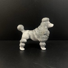 MCM Gray Standard French Poodle Figurine 3.5 in. Japan Vtg Porcelain -Glued Leg picture