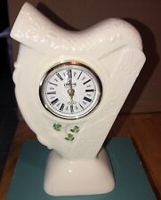Irish Donegal Belleek Style Clock Harp Shape Porcelain Mantel Table Clock picture
