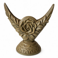 Vintage Rose Fan Napkin Holder Vase Art Deco Style Decorative Stand 12