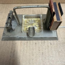 Vintage 19th Mid Century Smoking Accessory Set With Cigarette Trimmer, Match Hol picture