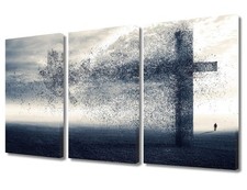TUMOVO Jesus Resurrection Canvas Paintings Wall Art 3 Panel Word of God Wall ... picture