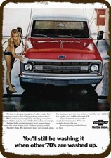 1970 Sexy Bikini Woman Wash CHEVY Truck Vintg-Look DECORATIVE REPLICA METAL SIGN picture