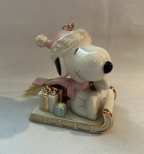 Lenox 2002 Peanuts Snoopy's Sledding Adventure Ornament picture