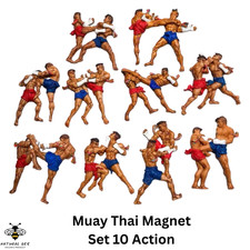 Muay Thai Boxing Magnet Resin Boxer Men Figure Action Fighting Thailand Souvenir picture