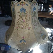 Antique African delicate Ruffled Lamp Shade flowers floral -EX+ picture