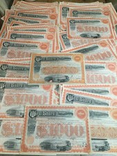 Massive 300+ Old 1900’s West Shore Railroad Company Bonds Scripophily Collection picture