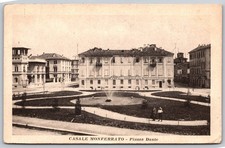 Casale Monferrato Piazza Dante Fountain Buildings Square Postcard PC498 picture