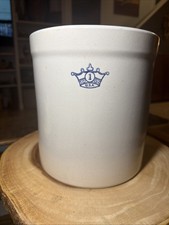 EUC VTG RRP Co Crock 1 Gallon Blue Crown Robinson Ransbottom Pottery USA CLEAN picture