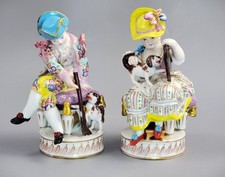 Meissen Pair of Porcelain Figures, Boy and Girl with Dogs, c.1785 picture