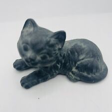 Kitten Figurine Ceramic Aged “Metal” Look picture