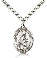 Saint Simon Medal For Men - .925 Sterling Silver Necklace On 24 Chain - 30 D... picture