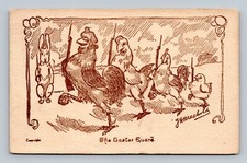 Artist Signed J H Machold Easter Guard Anthropomorphic Animals UDB Postcard O5 picture