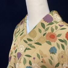 Japanese Modern Kimono With Lightly Drawn Flowers Basting Thread  picture