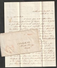 Northampton Massachusetts 1850 stampless Free cover with 4-page letter picture