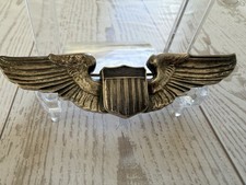WWII USAAF 3” Pilot Wings Badge Josten Sterling Pinback Uniform Insignia picture