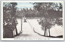 Plymouth Antique Wisconsin Postcard ELKHART LAKE Starks Crystal Resort 1914 picture