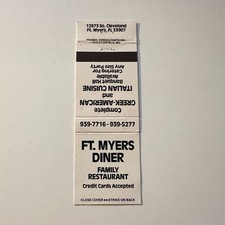 Ft Myers Diner Family Restaurant Ft Myers FL Vintage Matchbook Cover 5MB126-4-4 picture