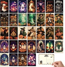32 Pcs Vintage Halloween Postcards 4 x 6 Retro Halloween Greeting Cards Scary picture