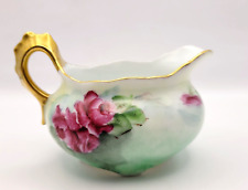 Imperial Austria PSL Vintage Creamer with Rose Pattern Hand Painted Gold Gilding picture